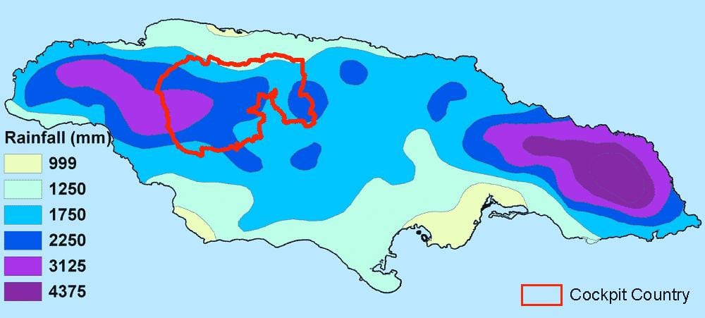 Карта клімат Ямайкі