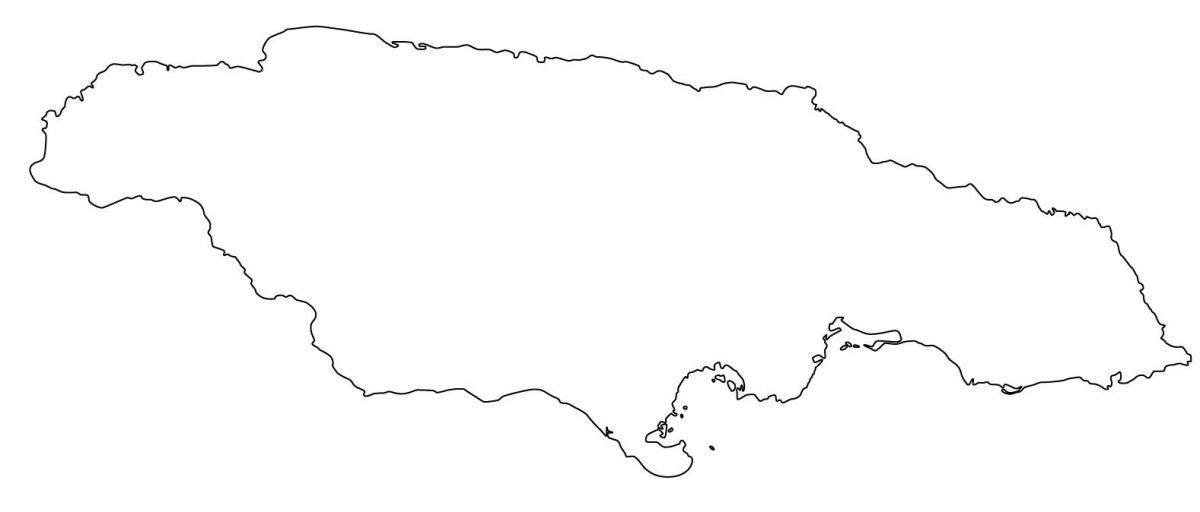 пустая карта з межамі Ямайкі