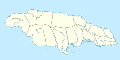 Карта Ямайкі, паказваючы рэк