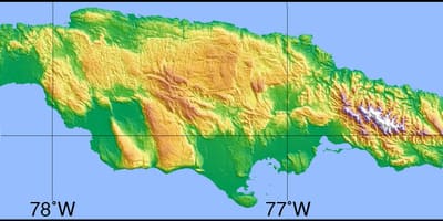 Тапаграфічная Карта Ямайка