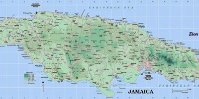 Карта падрабязная Ямайка