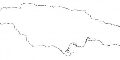 Пустая карта з межамі Ямайкі